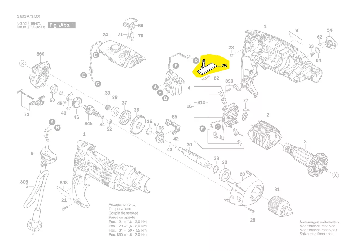 Commutateur réf. 2 609 002 954 BOSCH